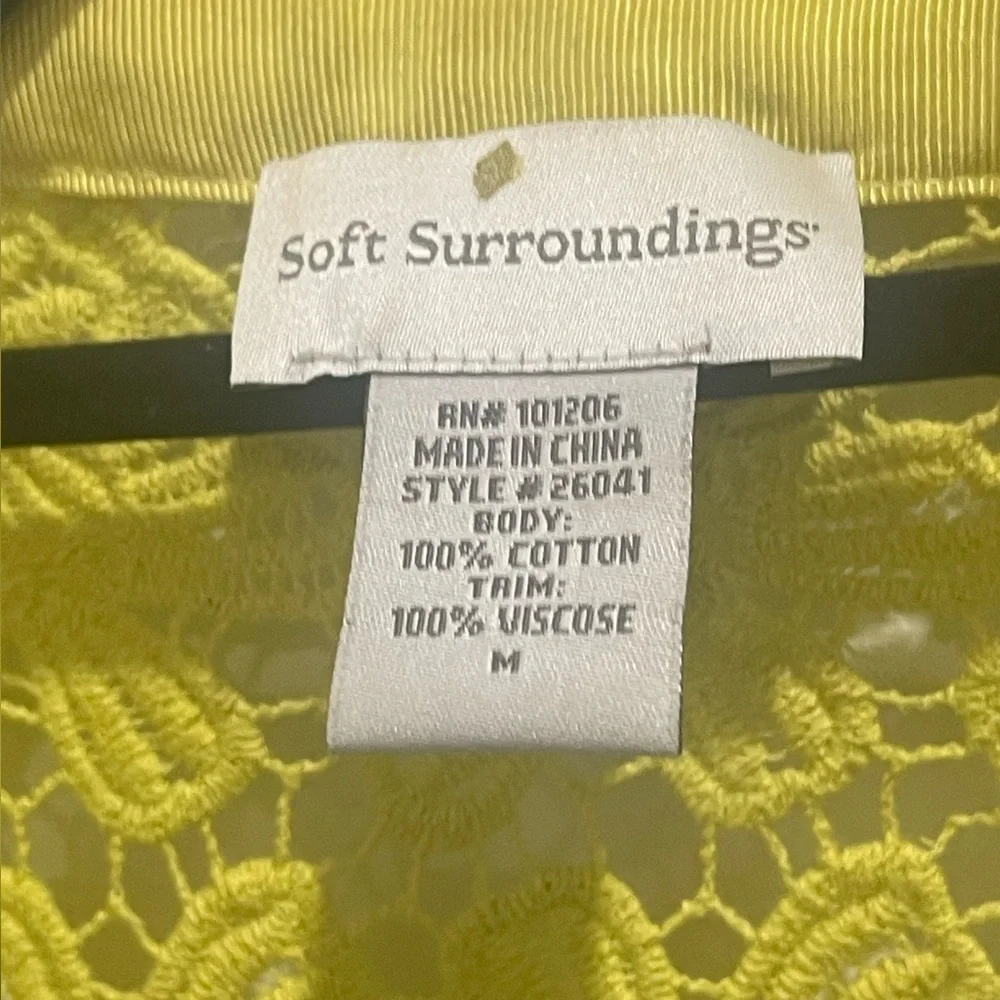 Soft Surroundings 100% Cotton Neon Lace jacket Size Medium - Picture 4 of 6